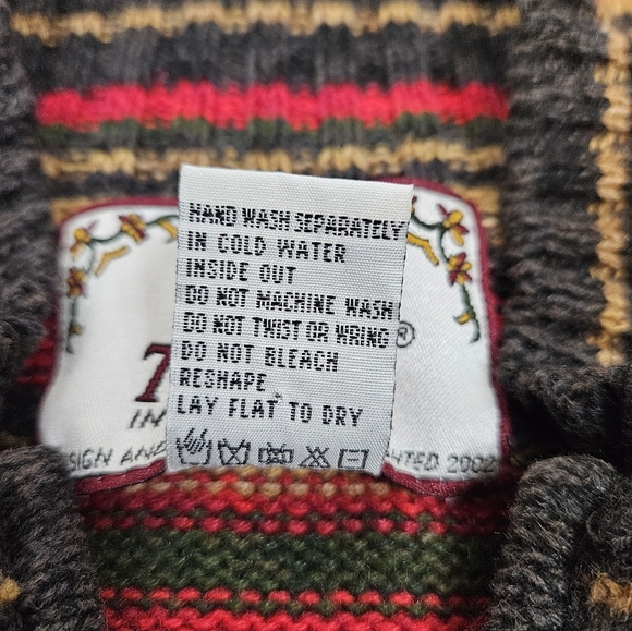 Tiara International Earth Tone Striped Full Zip Sweater Cardigan Size Small K64 - Picture 5 of 8